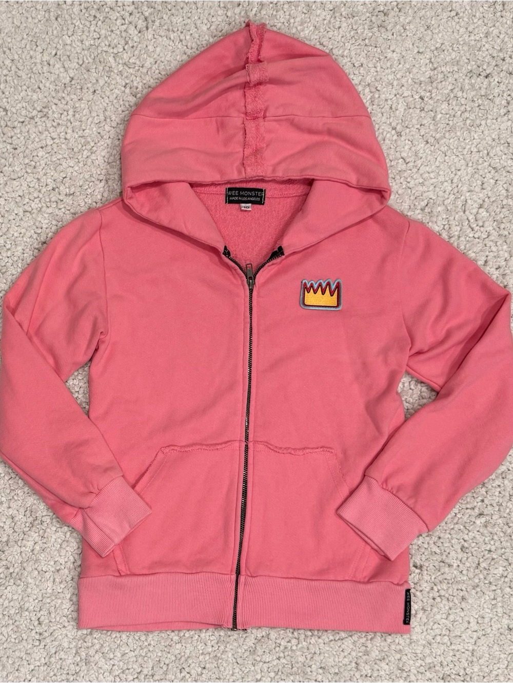 Girls' Wee Monster Keep It Wild Pink Hooded Zip Sweatshirt